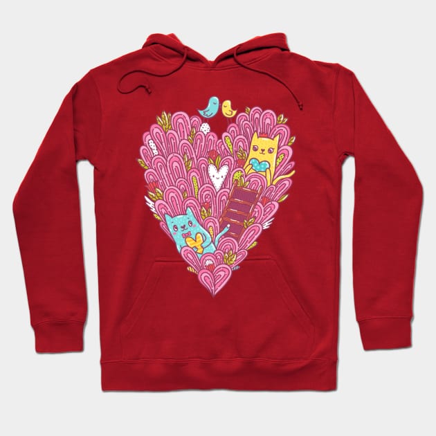 Valentine Cats Hoodie by kostolom3000